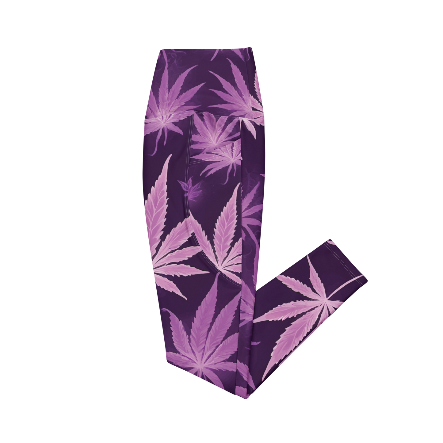 420 Sub Noize Leaf Leggings (Purple / Pink)