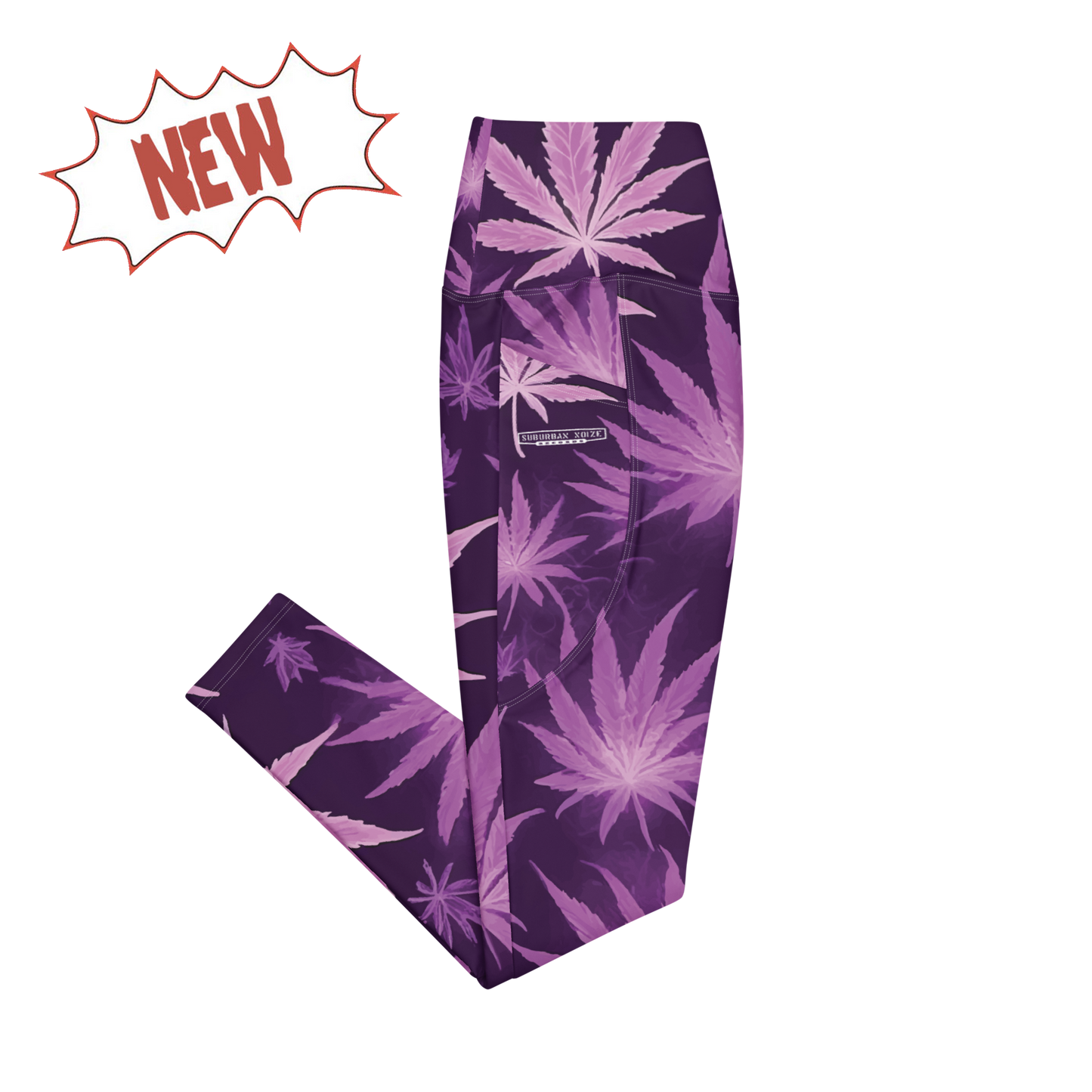 420 Sub Noize Leaf Leggings (Purple / Pink)