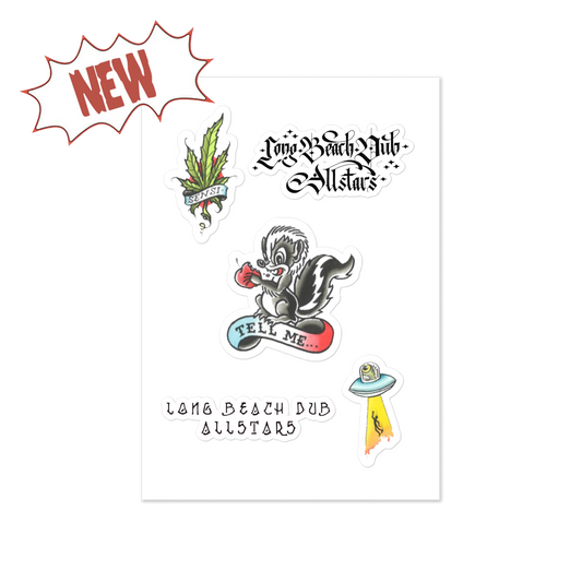 Long Beach Dub Allstars - Flash Sheet Sticker Pack (Art by Opie Ortiz)