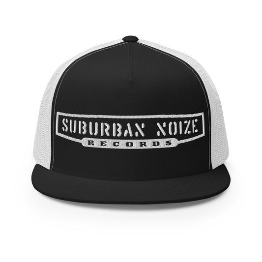 Suburban Noize Records Plate Trucker Hat (White)