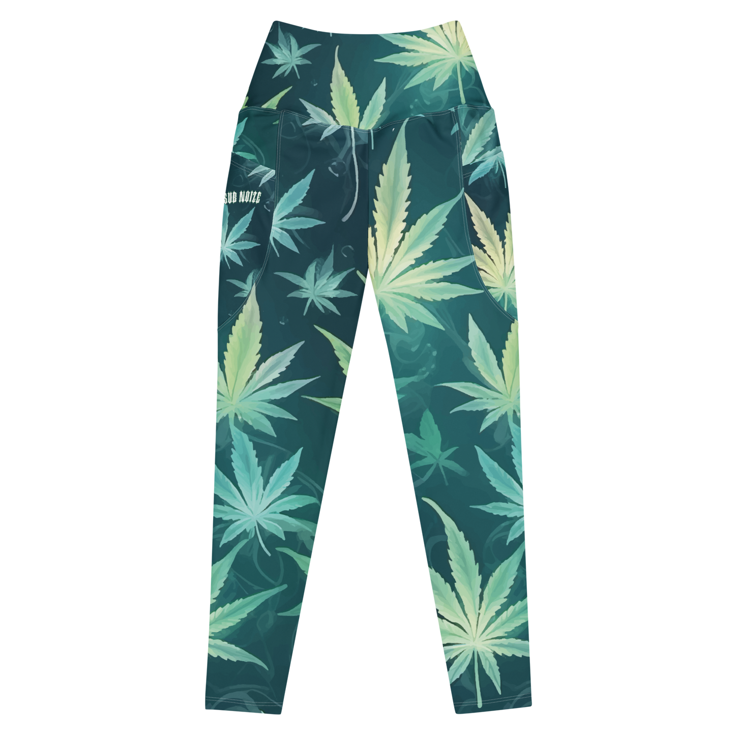 420 Sub Noize Leaf Leggings (Green / Blue)