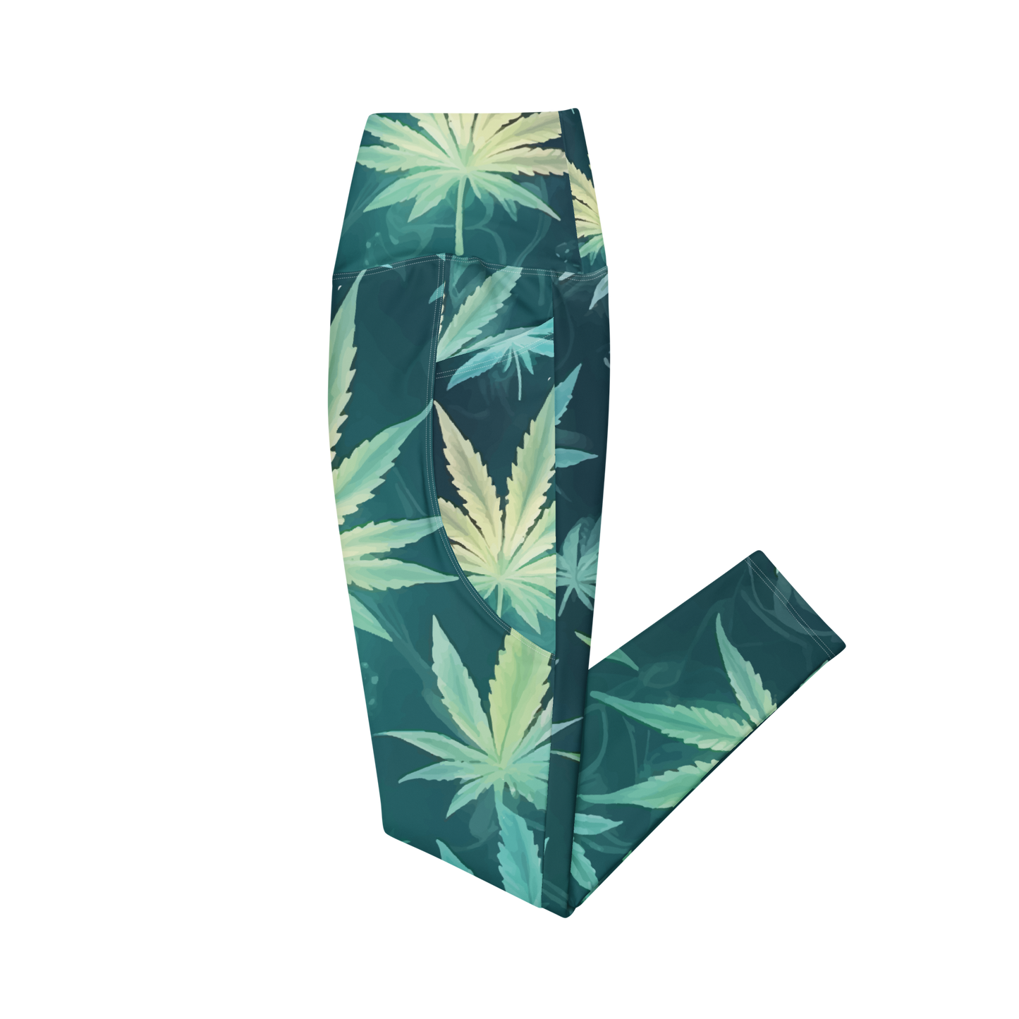 420 Sub Noize Leaf Leggings (Green / Blue)
