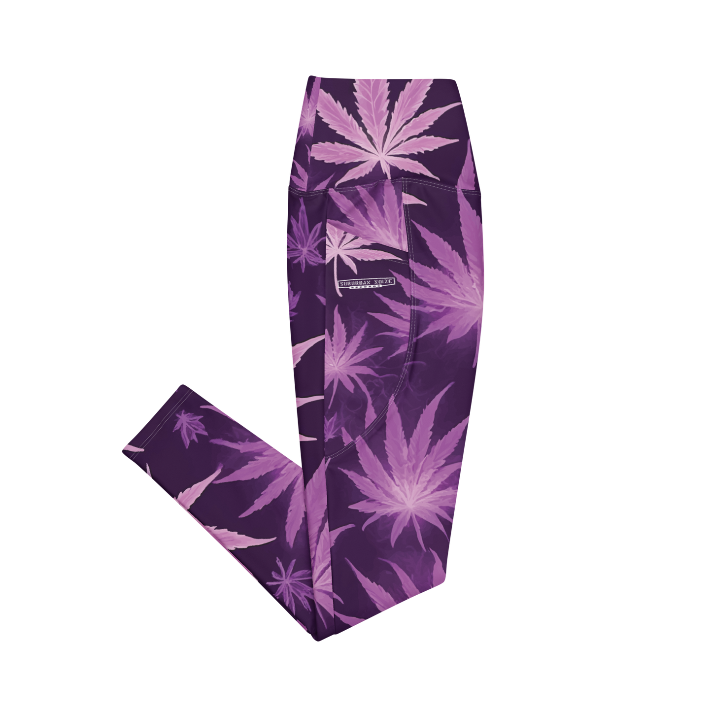 420 Sub Noize Leaf Leggings (Purple / Pink)