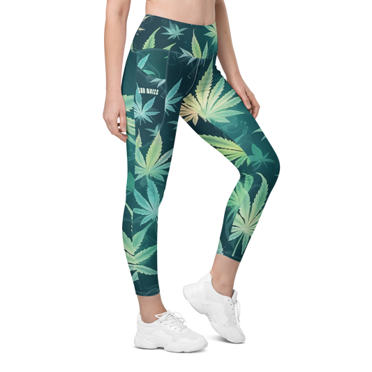 420 Sub Noize Leaf Leggings (Green / Blue)