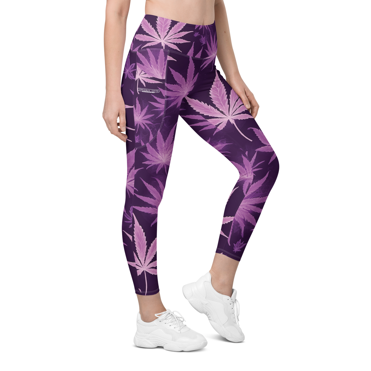 420 Sub Noize Leaf Leggings (Purple / Pink)