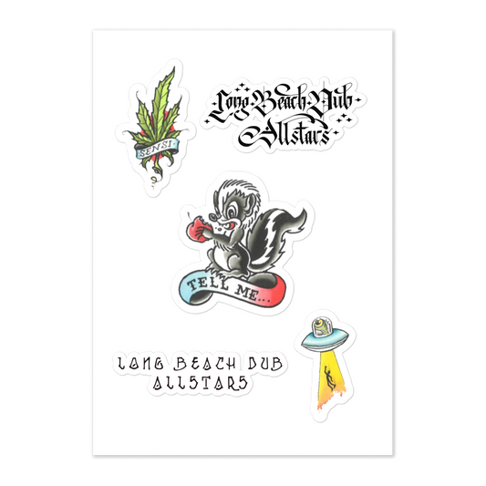 Long Beach Dub Allstars - Flash Sheet Sticker Pack (Art by Opie Ortiz)